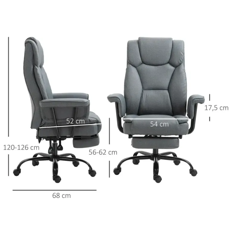 Kontorsstol med Liggfunktion och Nackstöd Ergonomisk