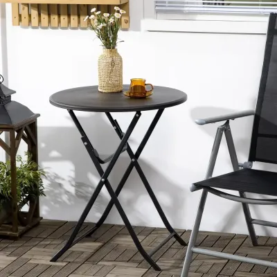 Runt Hopfällbart Trädgårdsbord Praktiskt Matbord i 60 cm