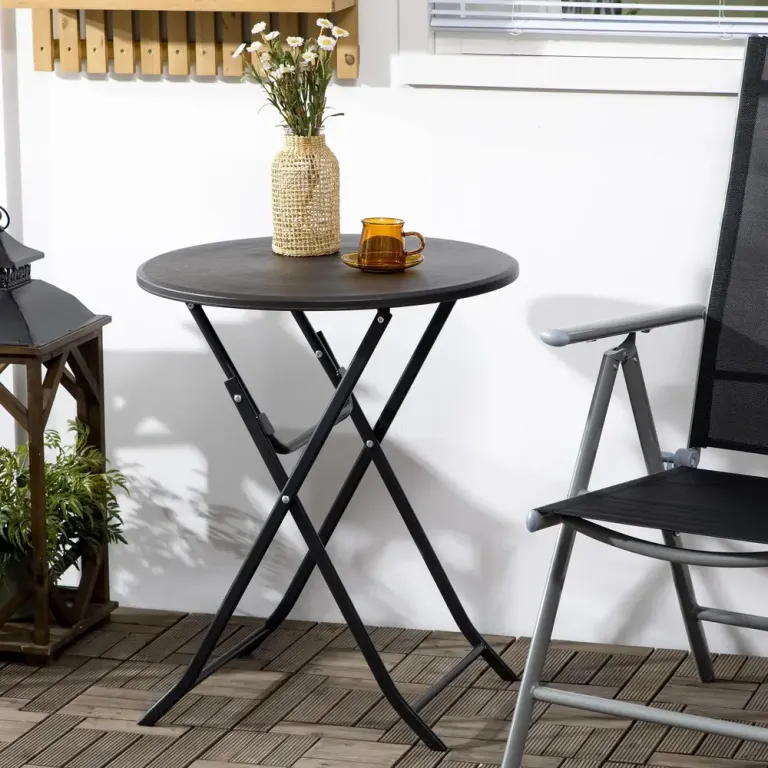 Runt Hopfällbart Trädgårdsbord Praktiskt Matbord i 60 cm
