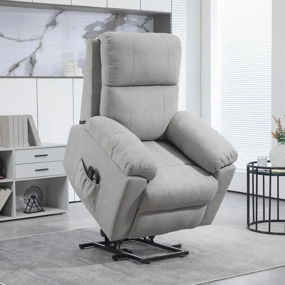 Massagestol TV-Fåtölj Grå av Tyg 89 x 99 x 103 Cm