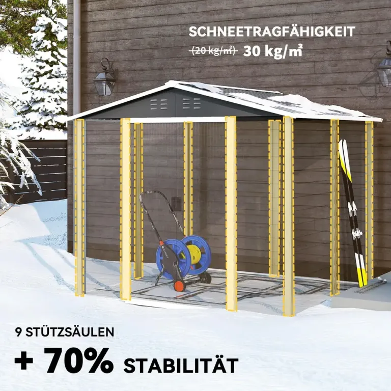 Redskapsbod i Metall med Låsbar Dörr Låsbart Galvaniserat Stål