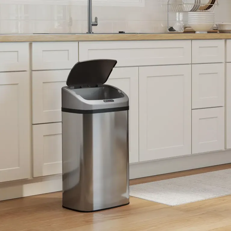 Sensor Papperskorg med Automatisk Stängning i Rostfritt Sensorstyrd