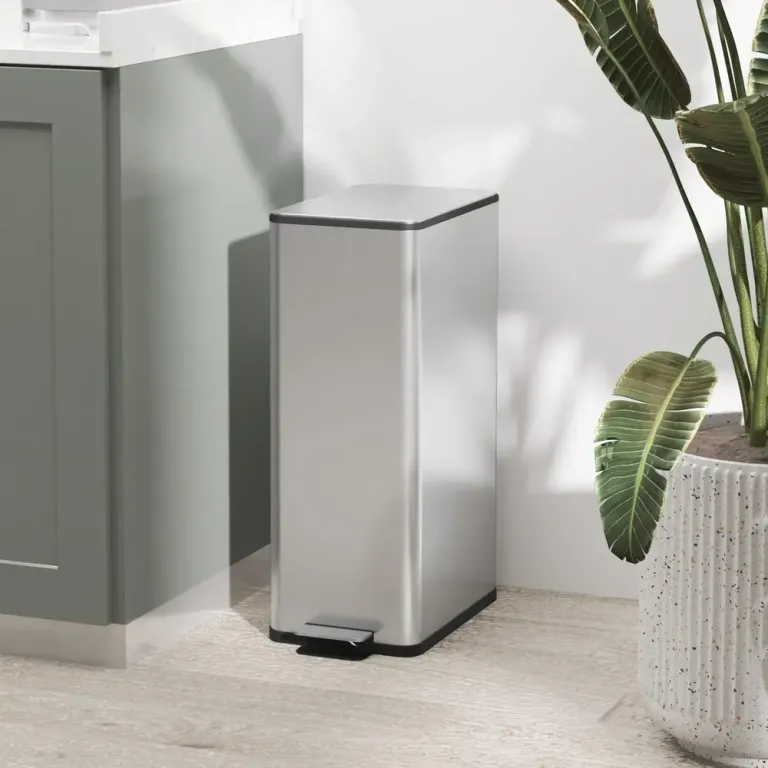 Sensor Soptunna Automatisk Papperskorg Rostfritt Stål Silver