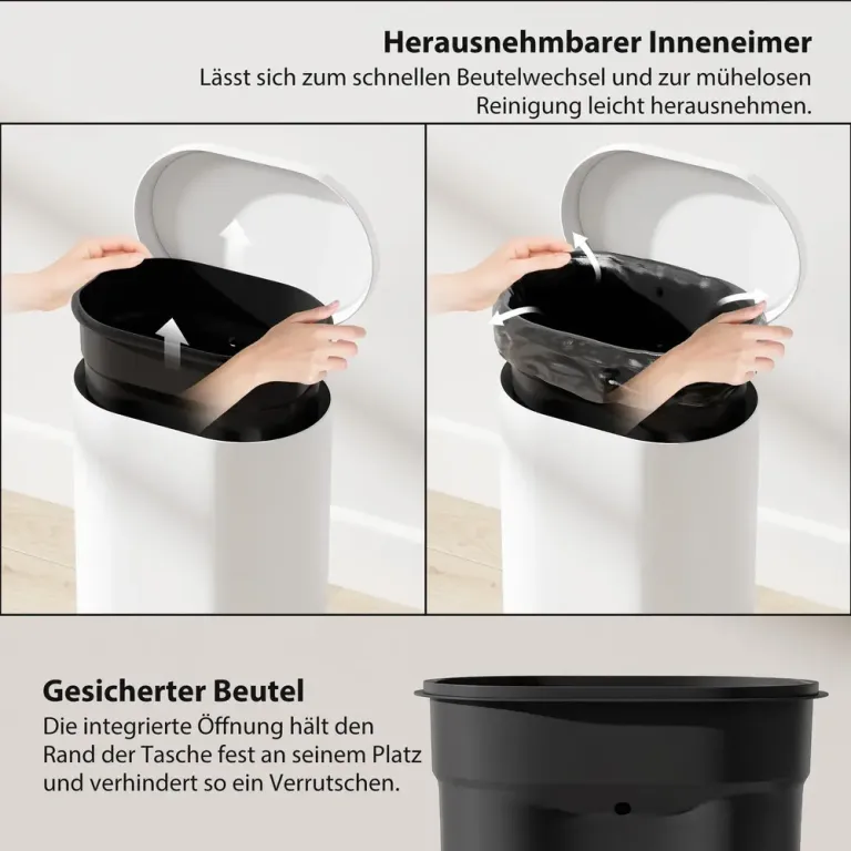 Sensor Soptunna Automatisk Papperskorg Rostfritt Stål Fotpedal Lock