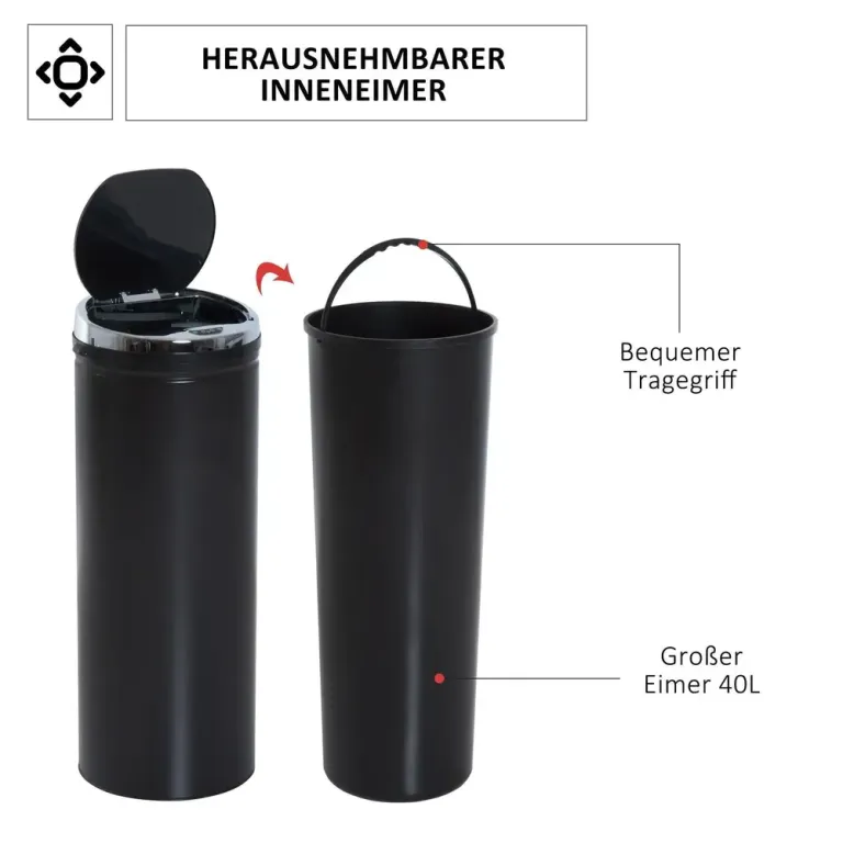 Sensorstyrd Papperskorg 50 l Automatisk Soptunna