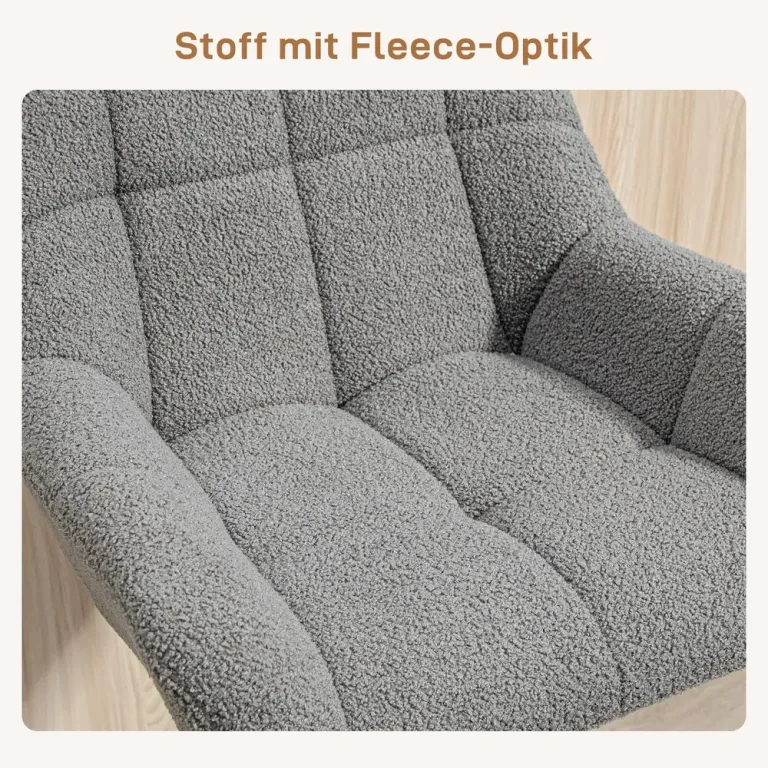 Set 2 Barstolar Retrodesign Höjdjusterbar Fleece, Grå Pack Sänkbara