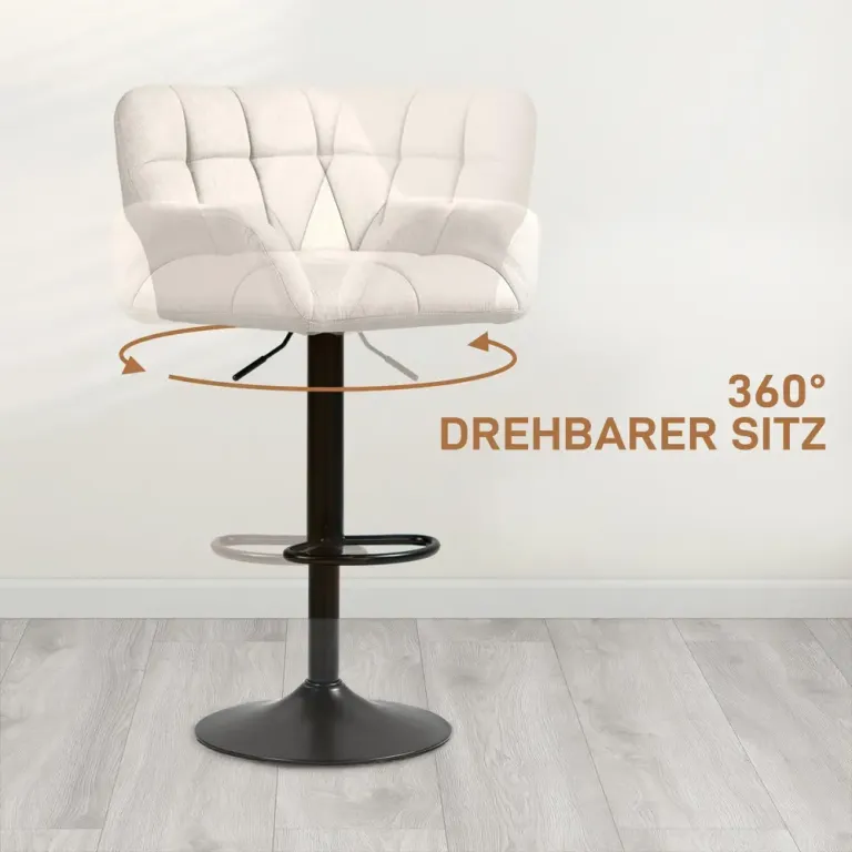 Set 2 Barstolar Retrodesign Höjdjusterbar Konstläder Pack Sänkbara