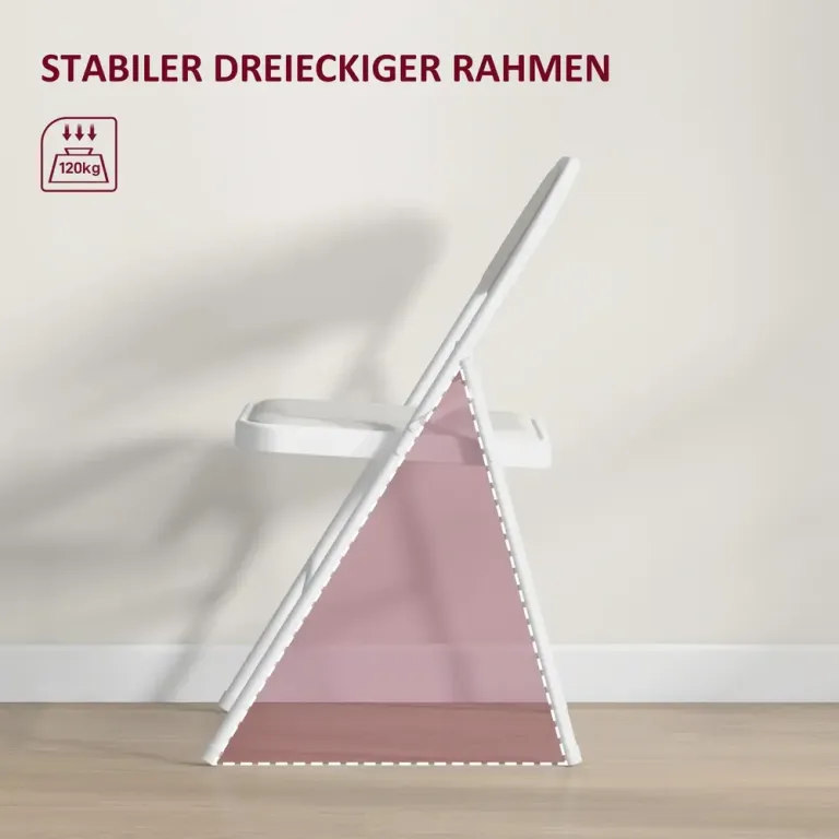 Hopfällbar Stol 4-pack Konstläder Metallram Vit