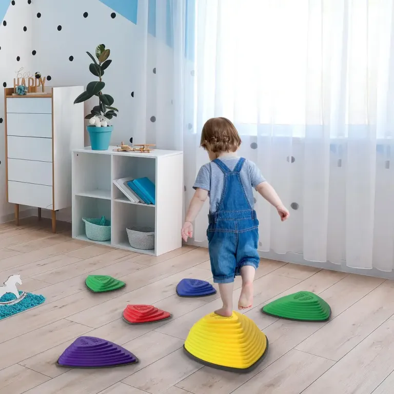 Set 6 Stegstenar Stapelbar Färgglad Balansstenar Barn Delars Inomhus