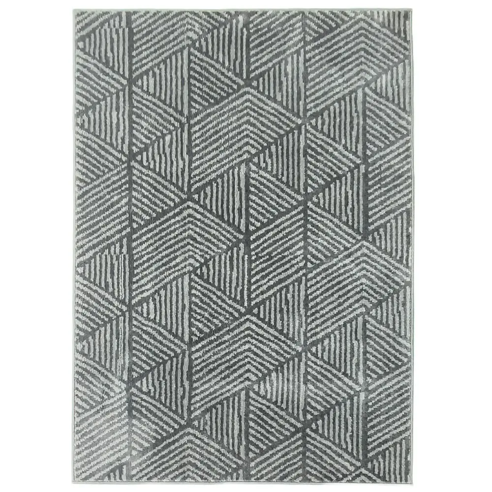 Tvättbar Vardagsrumsmatta i Modern Stil Mörkgrå 150x80 Cm