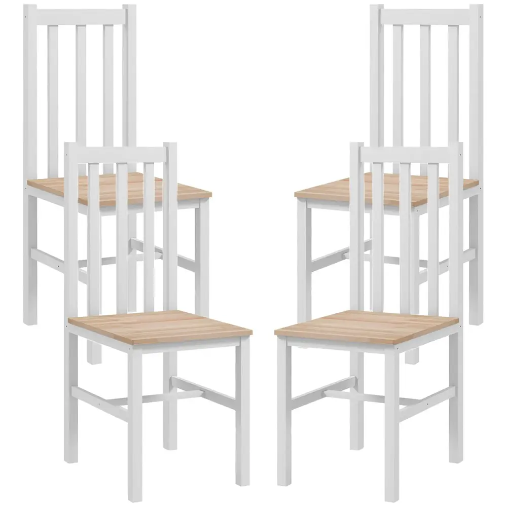 Set 4 Köksstolar Massivt Trä 38,5 x 47,5 x 99 Cm