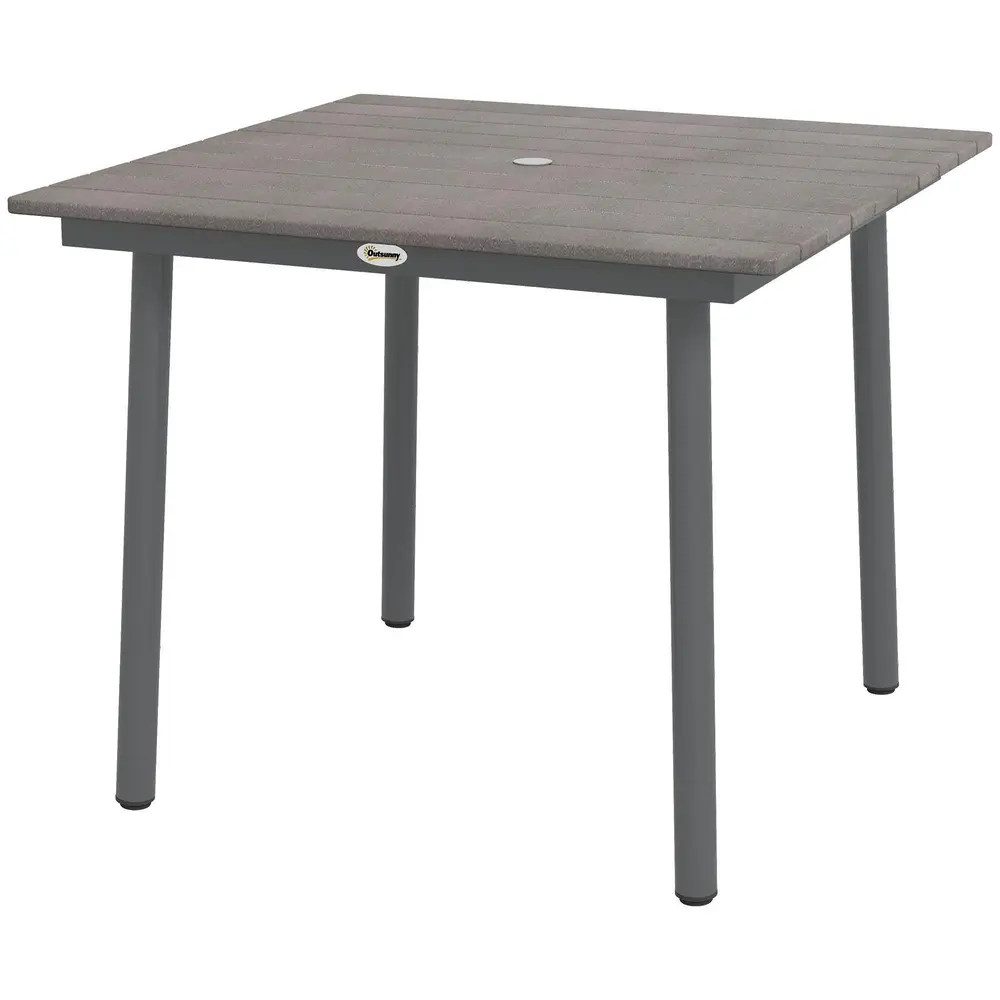 Trädgårdsbord Matbord Mörkgrå av Hdpe 90 x 90 x 75 cm
