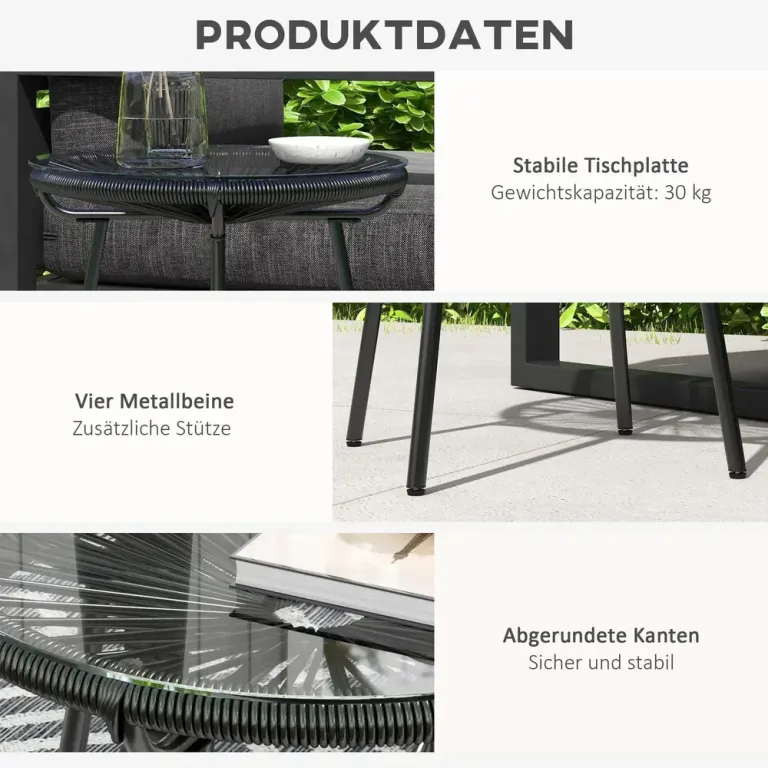 Sidobord Bistrobord Svart av Rotting