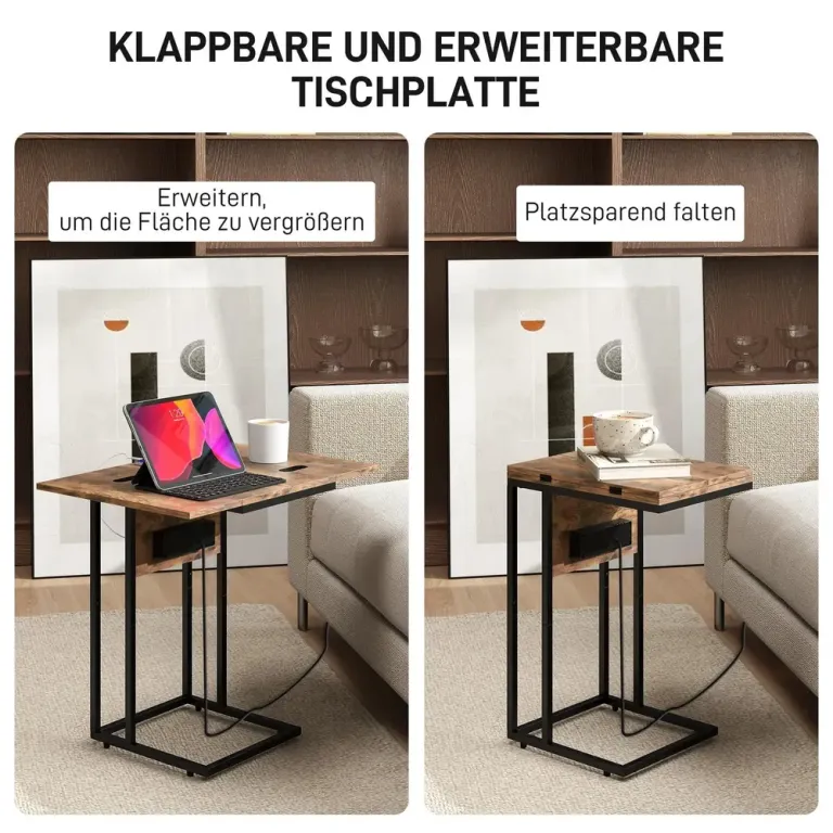 Sidobord Hopfällbart med USB-Portar Format Industriellt Laddstation