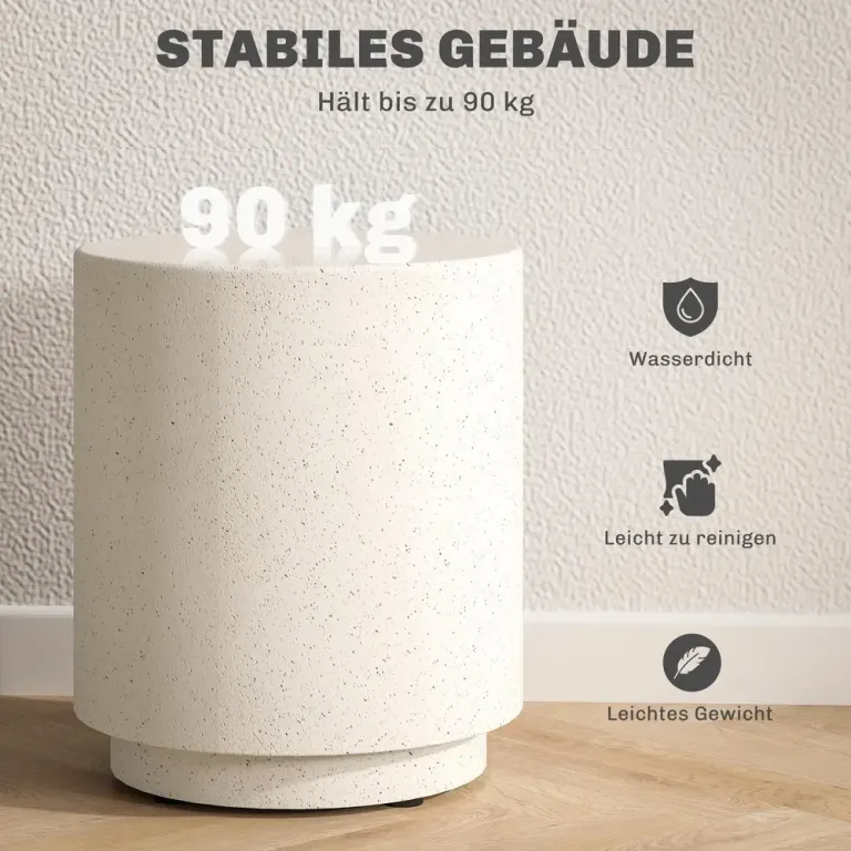 Sidobord i Betongoptik och Grå Mineralpulver Runt Betongdesign