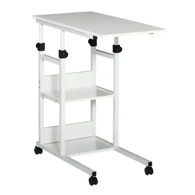 Sidobord med Hjul Höjdjusterbart 2 –82 cm Rullbar Formad