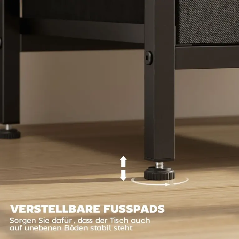 Sidobord med Laddstation Svart Trä och Metall Stål