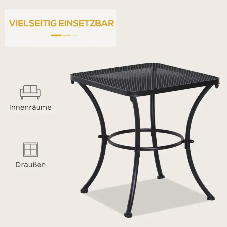Sidobord Trädgårdsbord Svart Metall