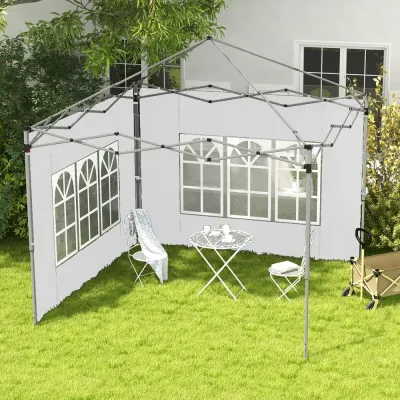 Sidoväggar 2-pack med Fönster för Paviljong Hållbar 3 x 3 m