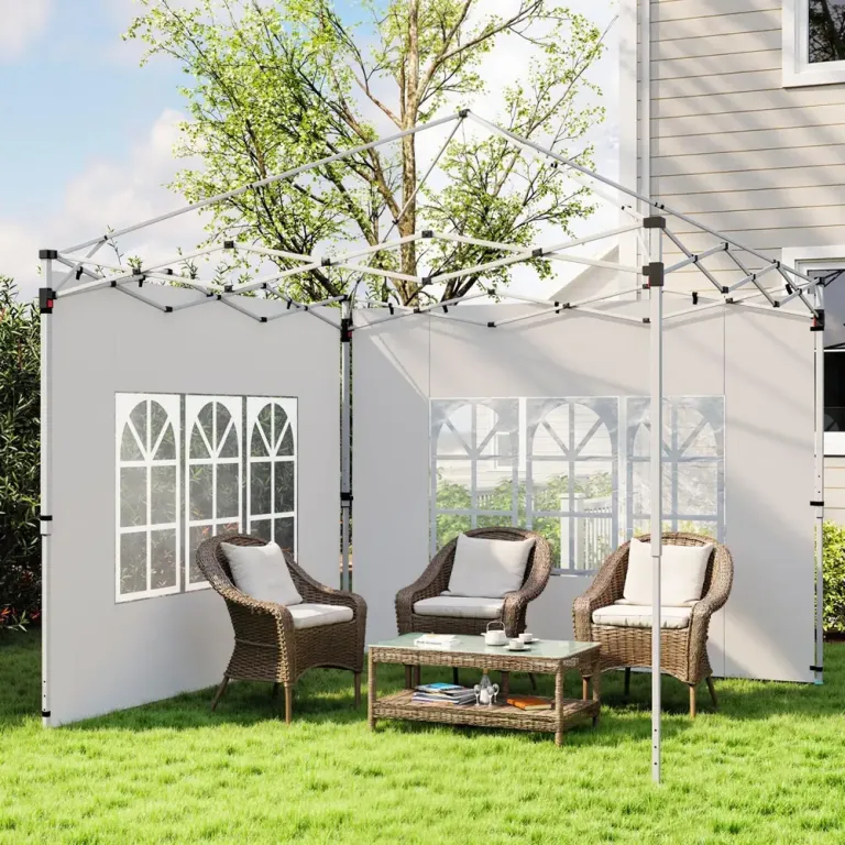 Sidoväggar 2-pack med Fönster för Paviljong Hållbar Vattentät