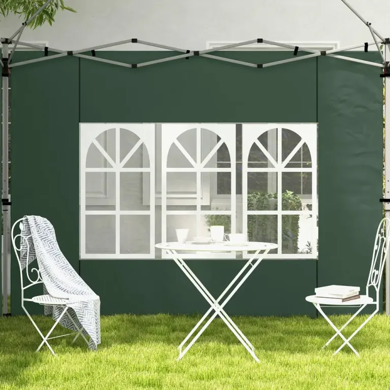 Sidoväggar 2-pack med Fönster för Paviljong Hållbar Grön Vattentät