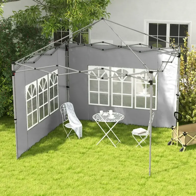 Sidoväggar 2-pack med Fönster för Paviljong Hållbar 3 x 3 m
