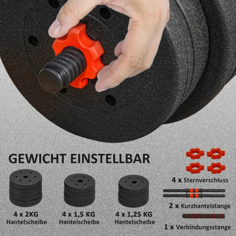 Hantelset 2 i 1 med Vikter för Professionell Styrketräning Kort