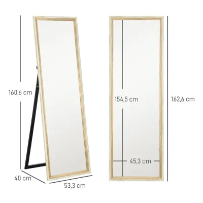 Fullängdsspegel med MDF-Ram och Splittersäker 162,6x53,3 cm