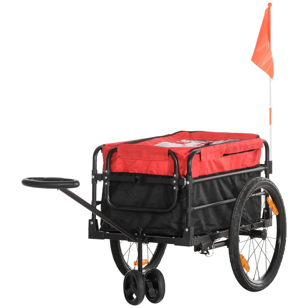 Lastvagn Cykelvagn Röd av Oxford Tyg 130 x 64 x 103 Cm