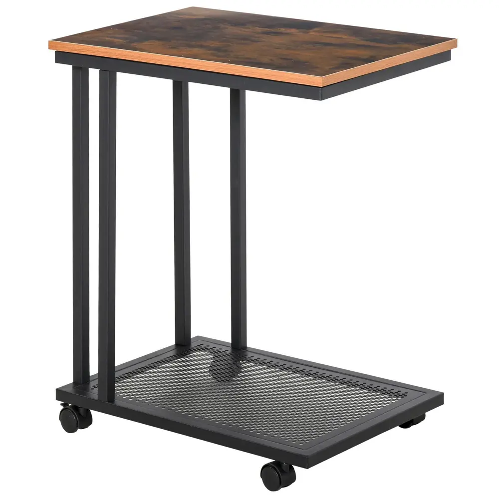 Sidobord C-Formad Rullbar Serveringsvagn 51 x 36 x 65 Cm