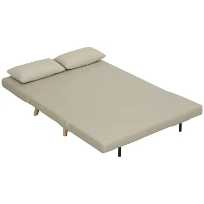 Bäddsoffa Soffa med Sovfunktion Beige 130 x 78 cm