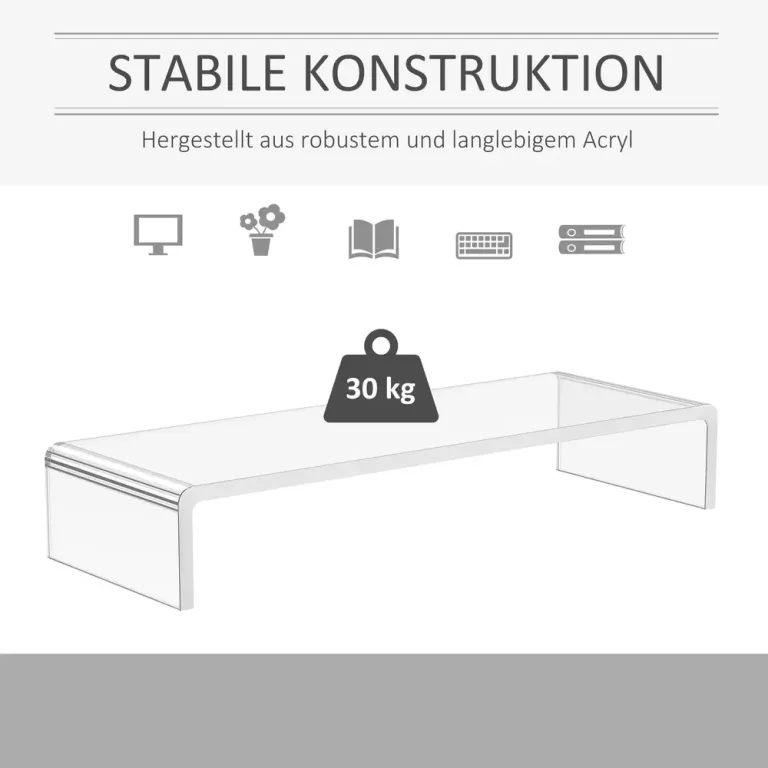 Skärmställ för Bärbar Dator Ergonomisk Skärmstöd Transparent