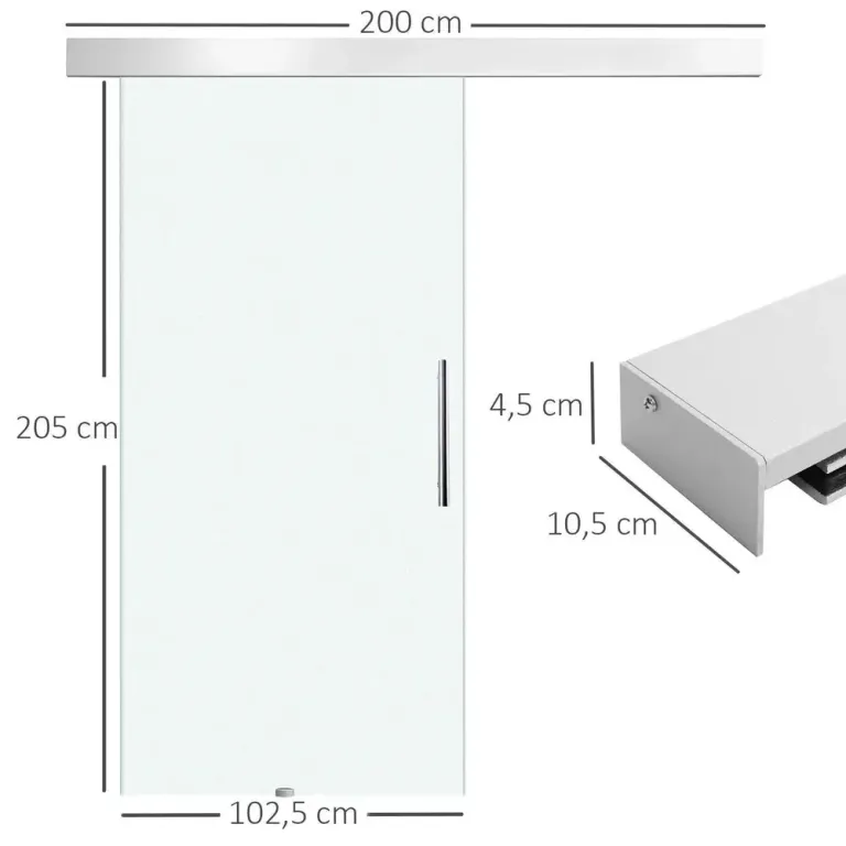 Skjutdörr Glas Satinfinish 102,5 x 205 cm