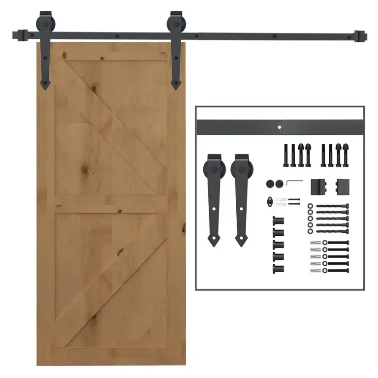 Skjutdörrsbeslag och Skena i Stål Max 100 kg