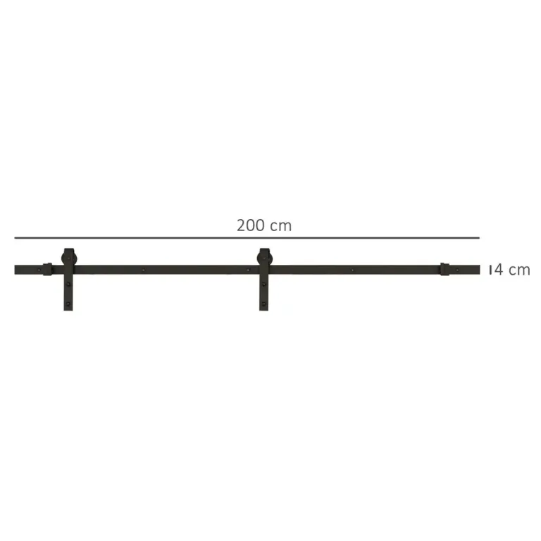 Skjutdörrsbeslag och Skena i Stål Max 100 kg Metall