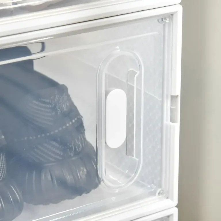Skoförvaring 8 Fack Modulärt Skoskåp i Plast Transparent