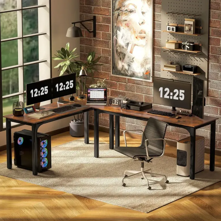 Skrivbord Datorbord i Rustik med Gott om Utrymme Industriell Stabil