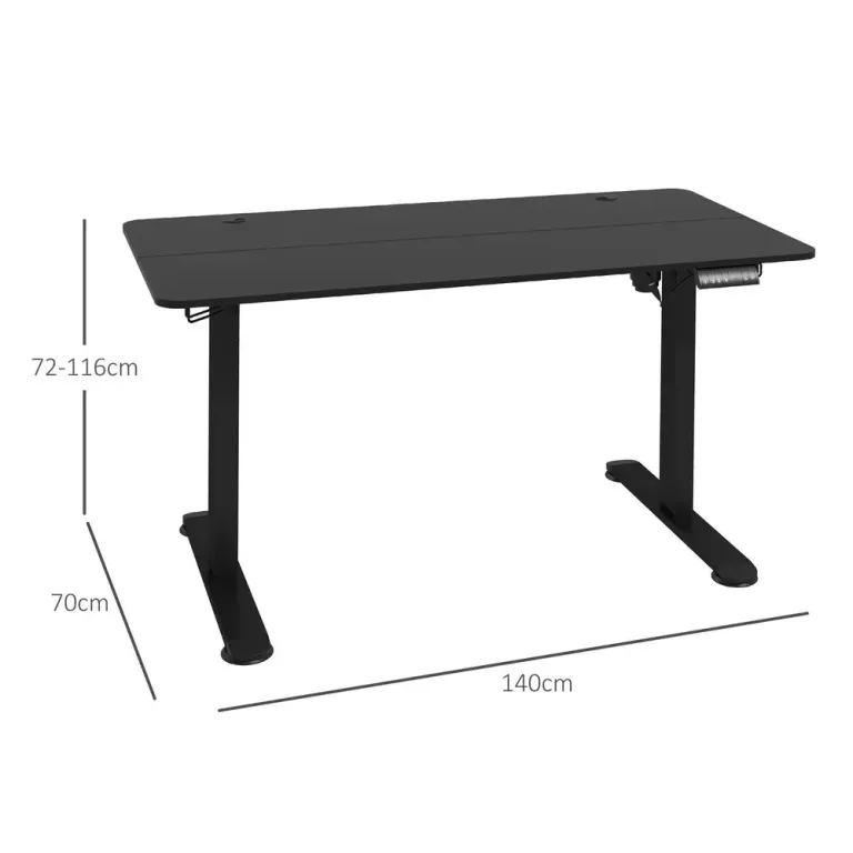 Skrivbord Ståbord Svart av Spånskiva -116 cm Sänkbart Elektrisk
