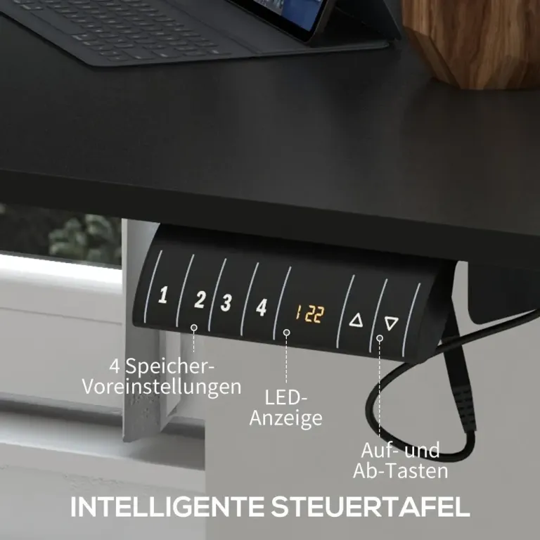 Skrivbord Ståbord Svart av Spånskiva -116 cm Sänkbart Elektrisk