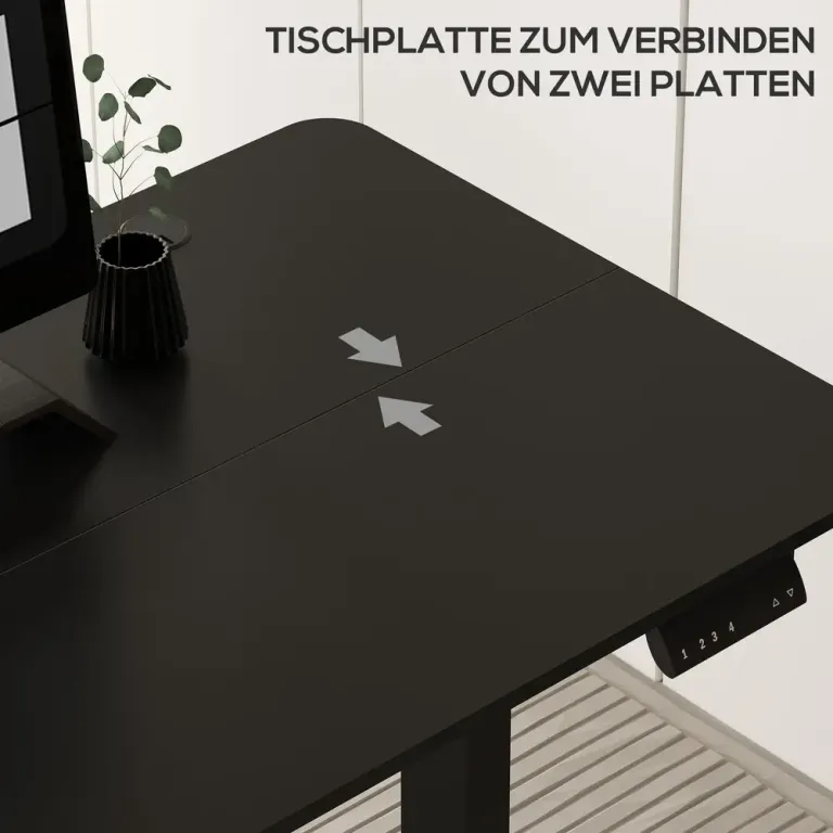 Skrivbord Ståbord Svart av Spånskiva -116 cm Sänkbart Elektrisk