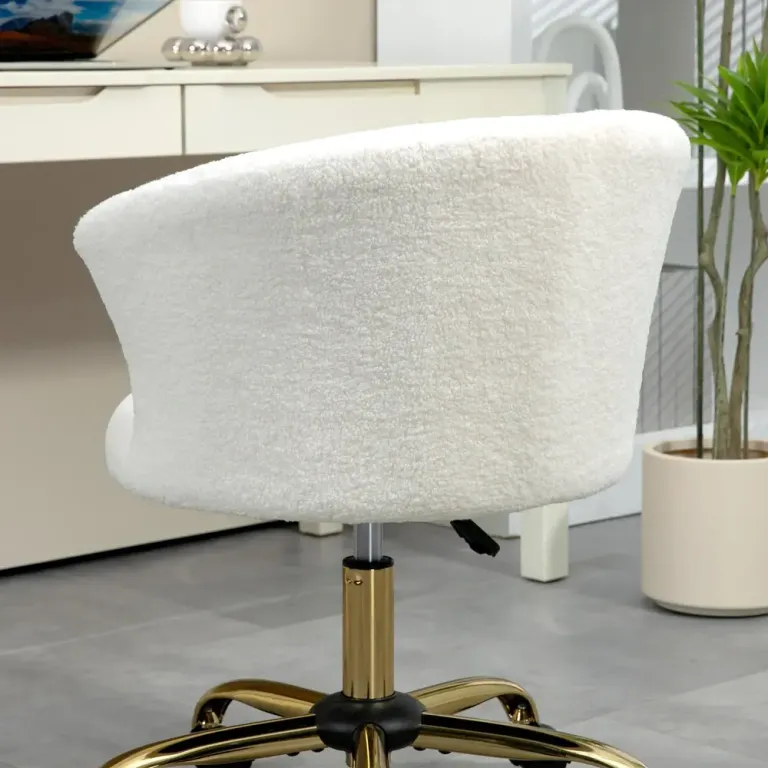 Skrivbordsstol Höj- och Sänkbar Kontorsstol Teddyfleece