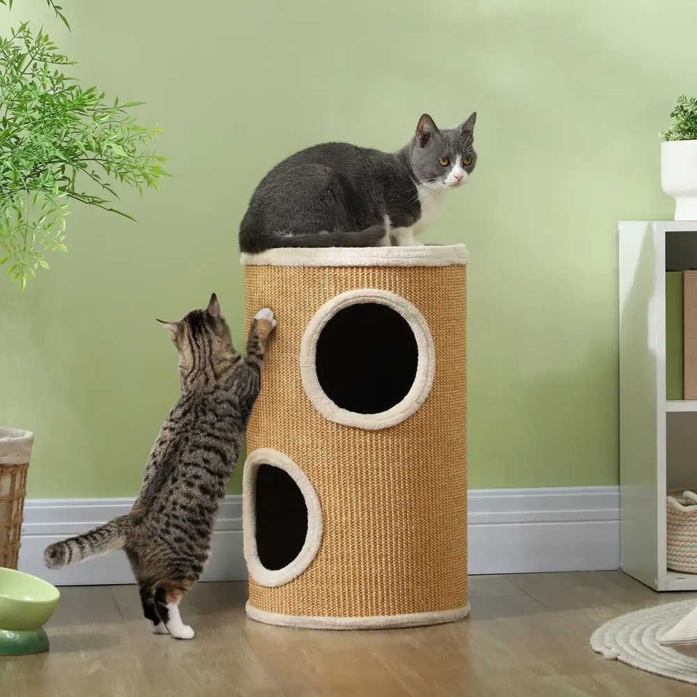Klösträd Takhög Vit av Sisal och Plysch för 225-255 cm