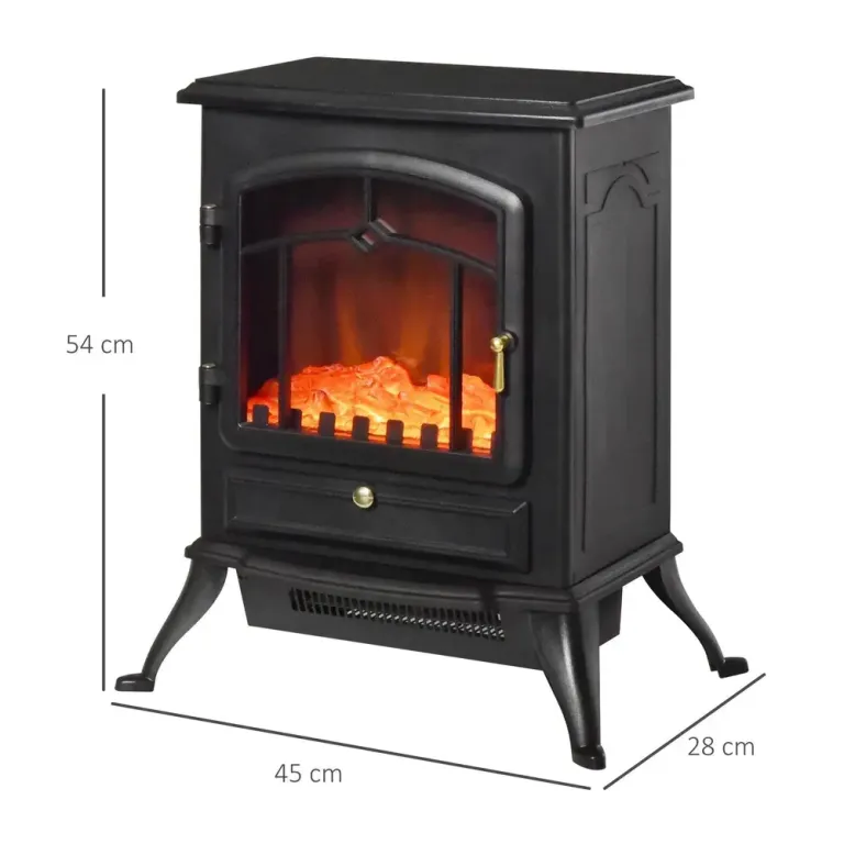Elektrisk Kamin med Realistisk Flameffekt 45 x 28 x 54 Cm