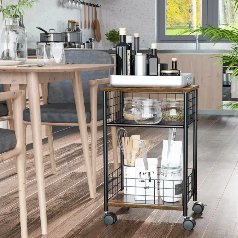Köksvagn med Korgar och Hyllor Rullbar Industriell Design
