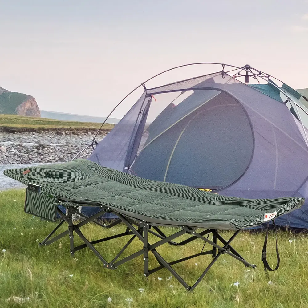Campingsäng Solsäng Grå av Stål och Oxford 186 x 68 x 48 Cm