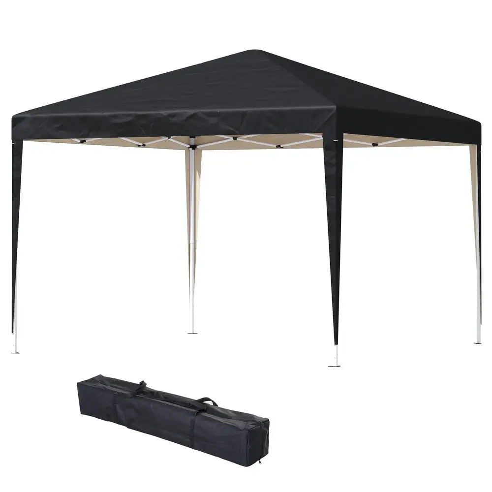 Lusthus Paviljong Pop-Up Partytält Svart 3 x 3 M