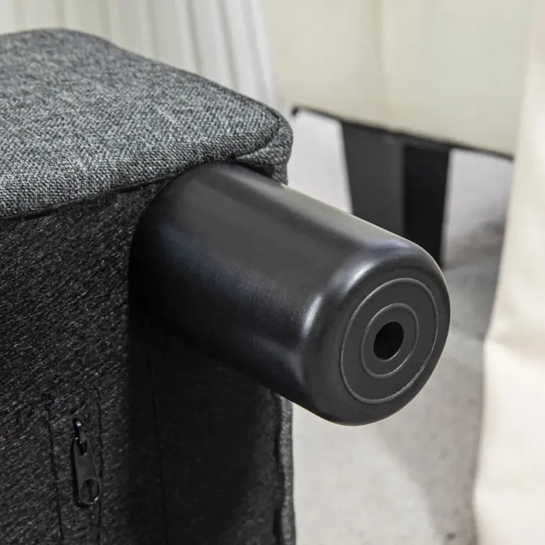 Sittpall med Linnelook Skumfyllning och Plastben Grå Fotpall Benstöd