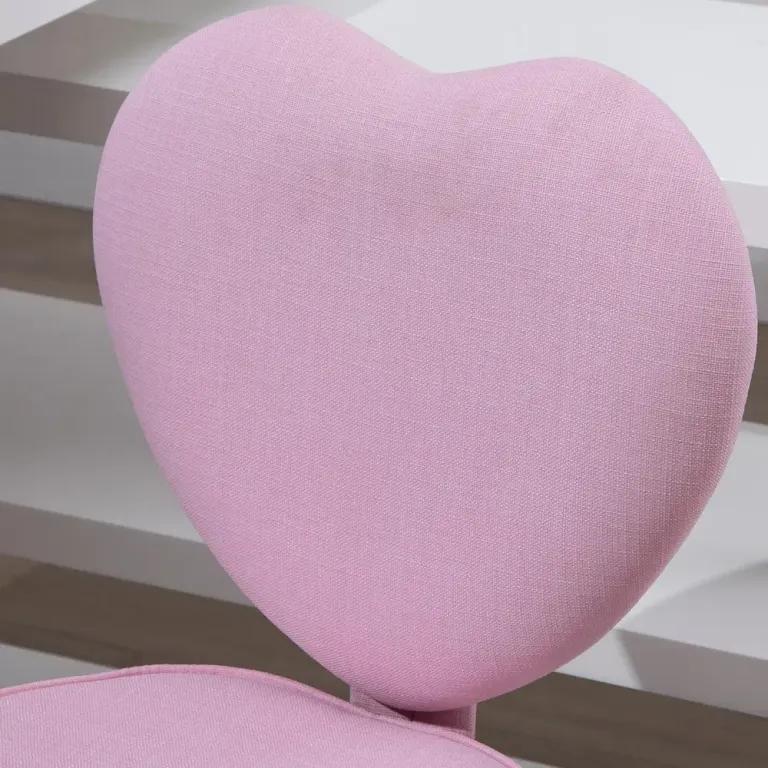 Snurrstol med Hjärtformad Rygg Söt -89 cm Rosa Skrivbordsstol Barn