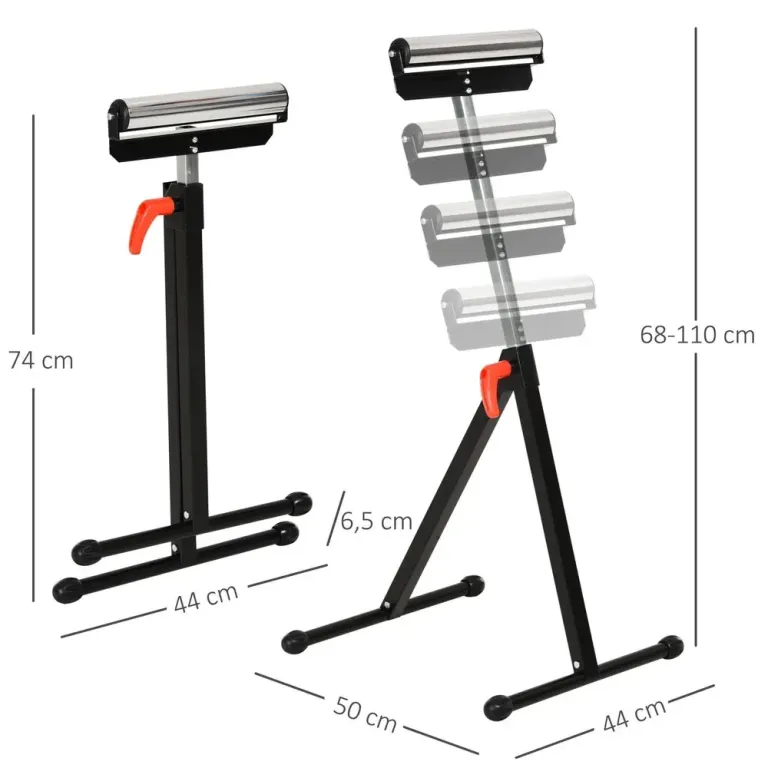 Rullbock Höj- och Sänkbar Stödbock Upp -110 cm Rullstativ Metall