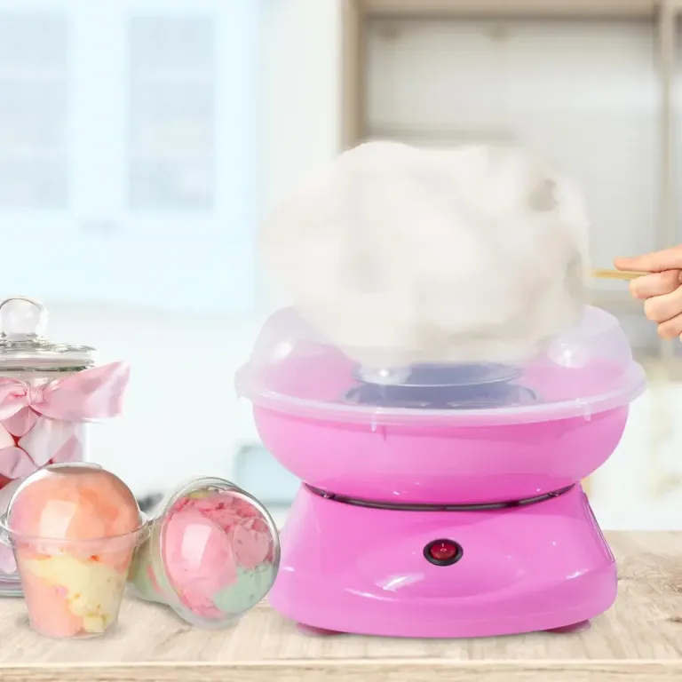 Sockervaddsmaskin Candy Floss Maskin för Fester, Rosa Lättanvänd